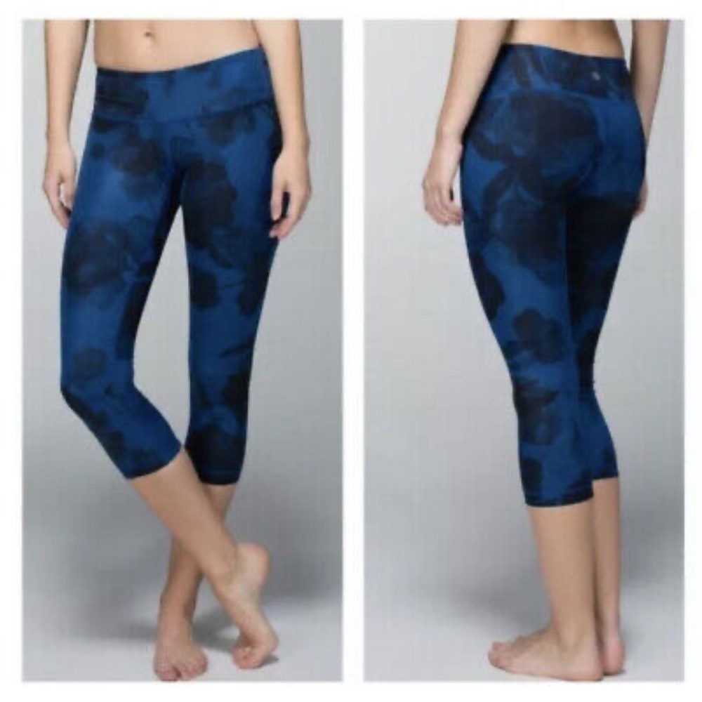 Lululemon Wunder Under Crop ll Inky Floral Leggings
